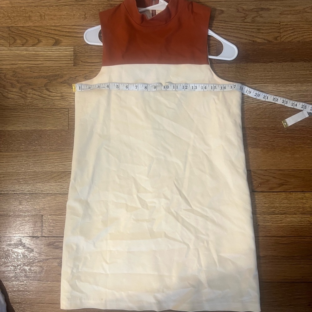 Tobi Rust and Cream Sleeveless Shift Mini Dress